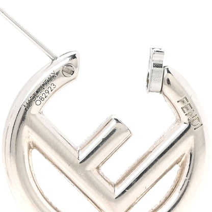 Fendi Metal FF Hoop Earrings Silver 4 of 4
