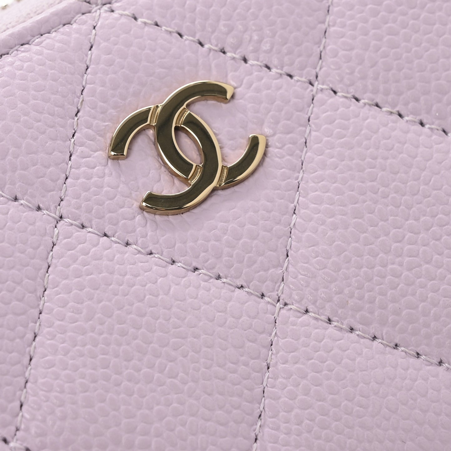 Caviar Quilted Zip Coin Purse Light Pink