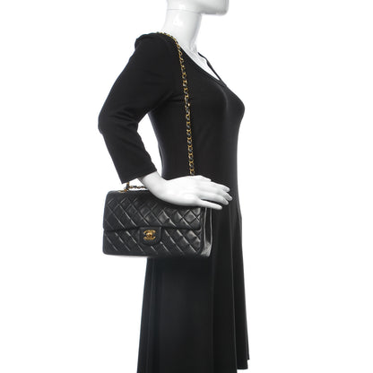 Chanel Lambskin Quilted Medium Double Flap Black 2 of 15