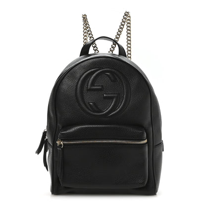 Gucci Pebbled Calfskin Soho Chain Backpack Black 1 of 10