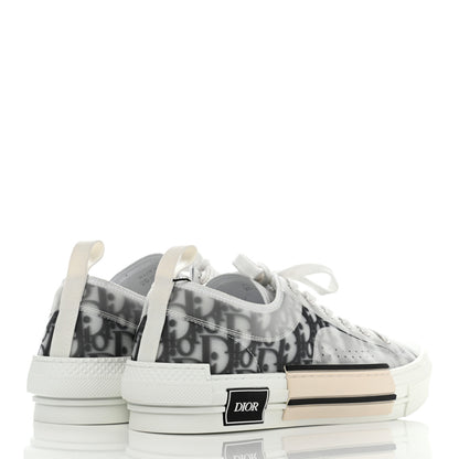 Christian Dior Technical Canvas Oblique Mens B23 Low Top Sneaker 44 White Black 4 of 8