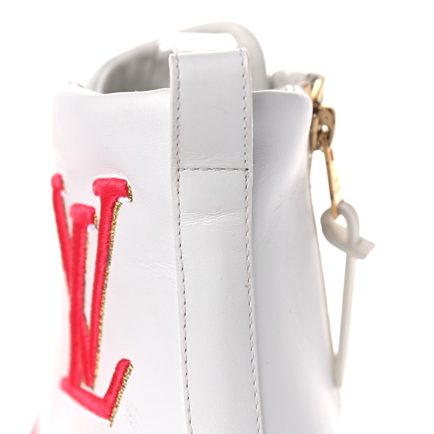 Calfskin LV Stellar Sneaker Boots 39 White Framboise