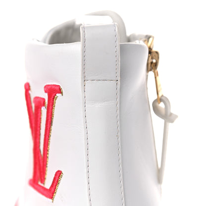 Louis Vuitton Calfskin LV Stellar Sneaker Boots 39 White Framboise 15 of 17