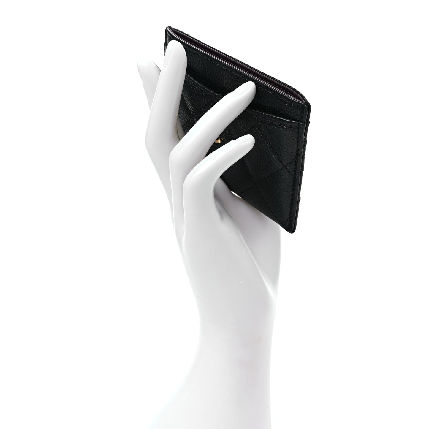 Caviar Quilted Card Holder Black