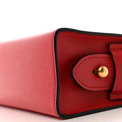 Prada Saffiano City Calfskin Esplanade Crossbody Bag Rosso 9 of 12