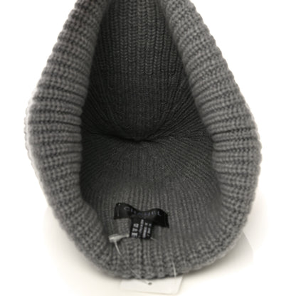 Chanel Wool Cashmere CC Beanie Hat Grey Orange 4 of 9