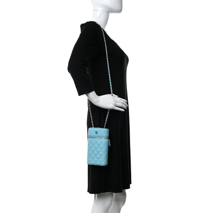 Chanel Lambskin Quilted Phone Holder With Chain Neon Blue 2 of 11