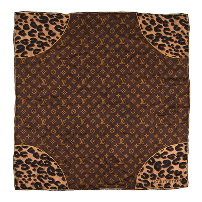 Louis Vuitton Silk Leopard Monogram Square Scarf 1 of 4