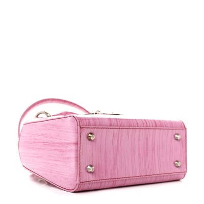 Christian Dior Wood Printed Glazed Calfskin Mini Lady Dior Pink 4 of 11