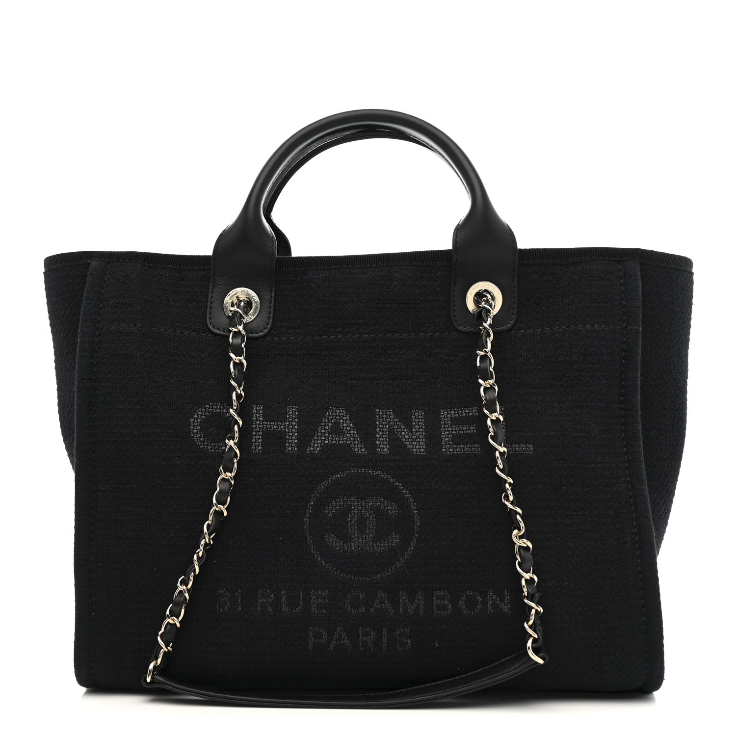Chanel Mixed Fibers Small Deauville Tote Black 1 of 13