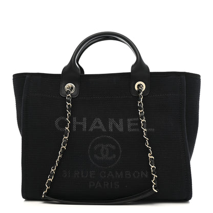 Chanel Mixed Fibers Small Deauville Tote Black 1 of 13