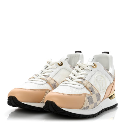 Louis Vuitton Calfskin Damier Azur Run Away Sneakers 37 White 4 of 9
