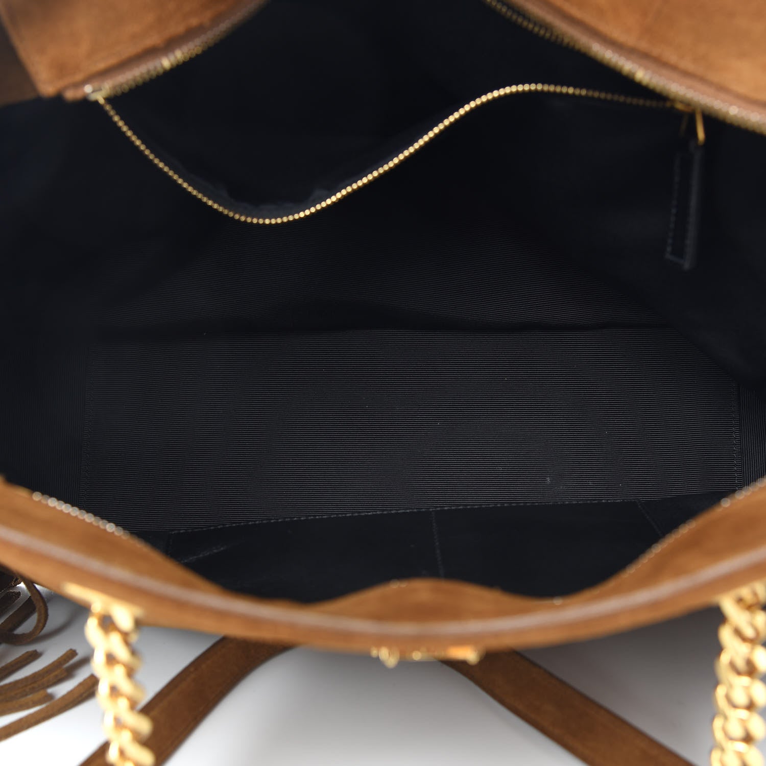 Saint Laurent Suede Fringe Monogram Shopping Tote Light Ochre 5 of 13