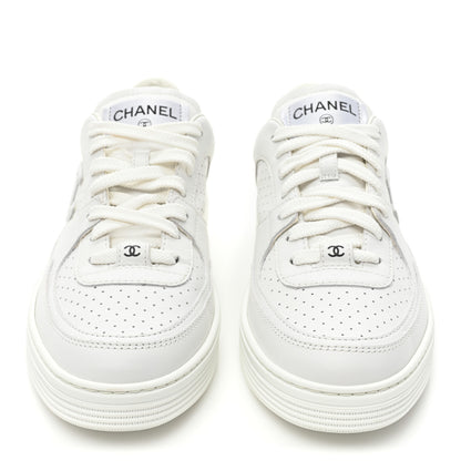 Chanel Calfskin CC Womens Sneakers 38.5 White 2 of 9