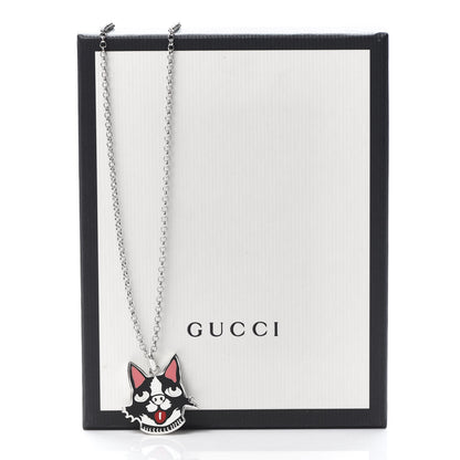 Gucci Sterling Silver Enamel Bosco Pendant Necklace 6 of 6