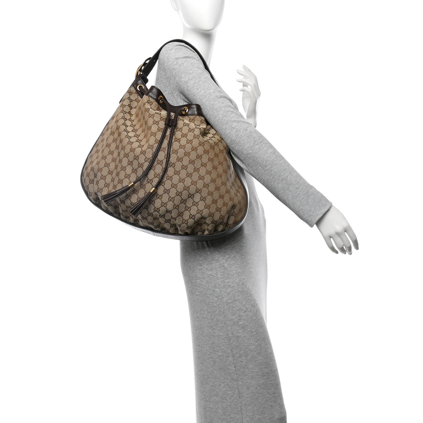 Monogram Medium Interlocking Icon Shoulder Bag Dark Brown