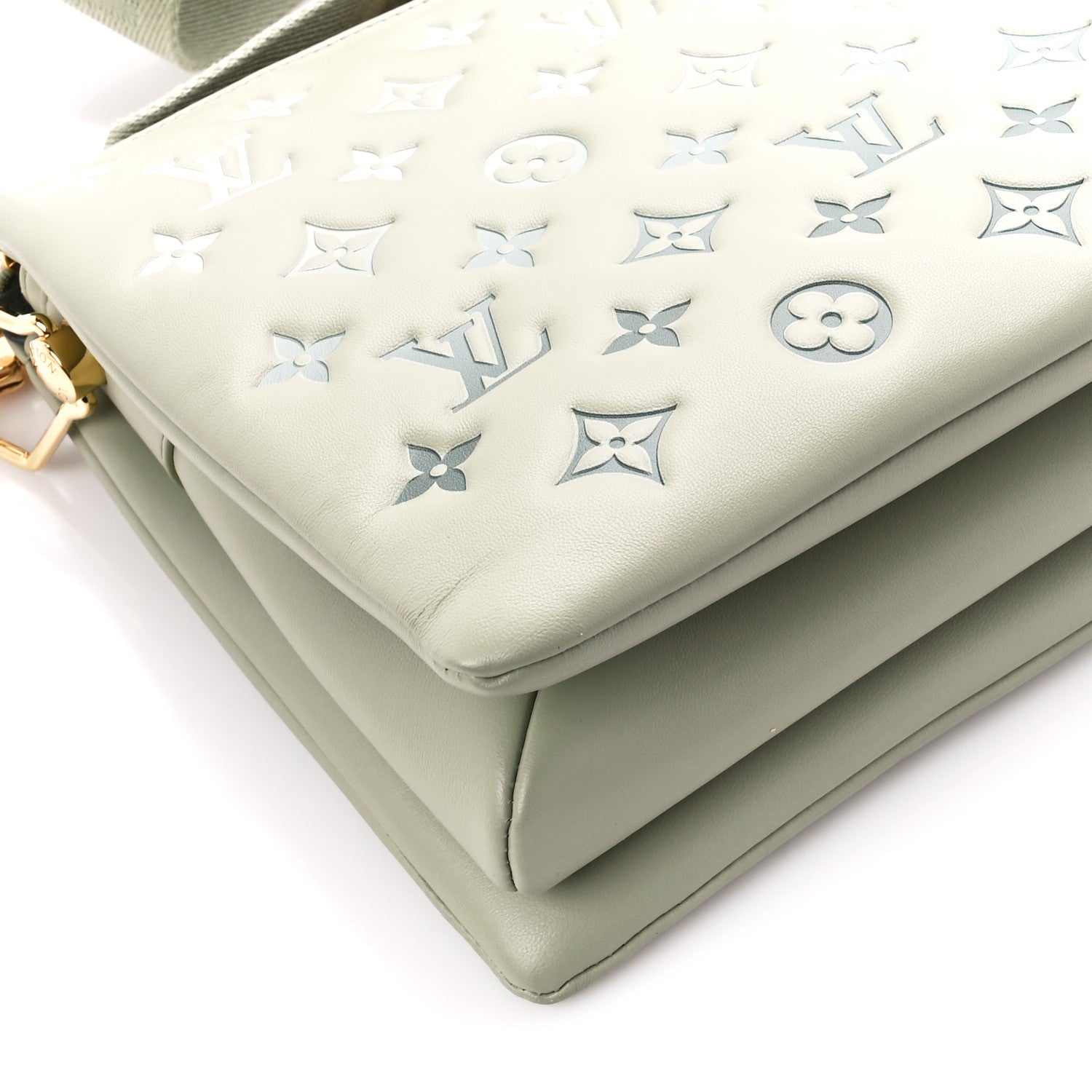 Louis Vuitton Lambskin Embossed Monogram Coussin PM Degrade Sage Green 10 of 11