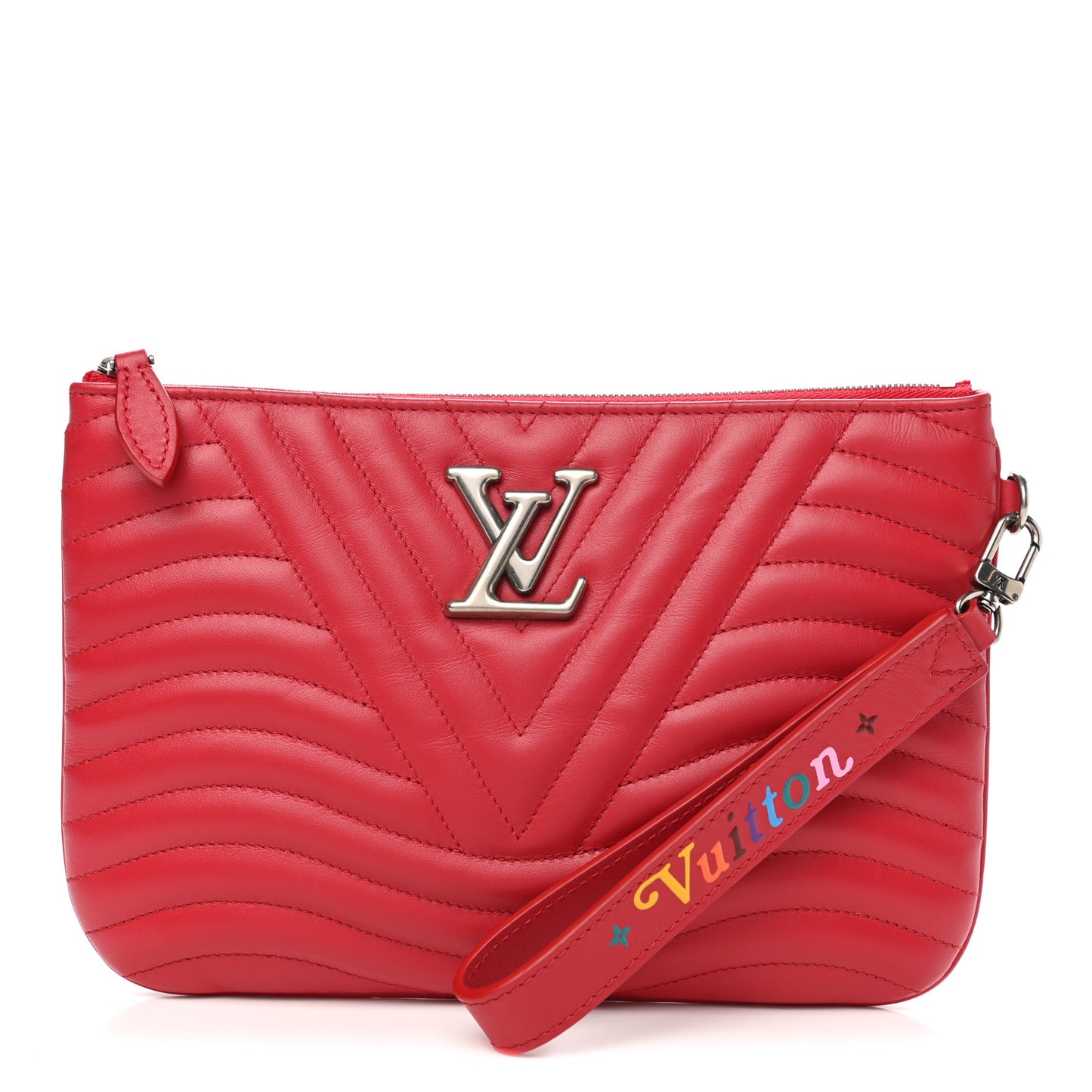 Calfskin New Wave Zipped Pochette Ecarlate