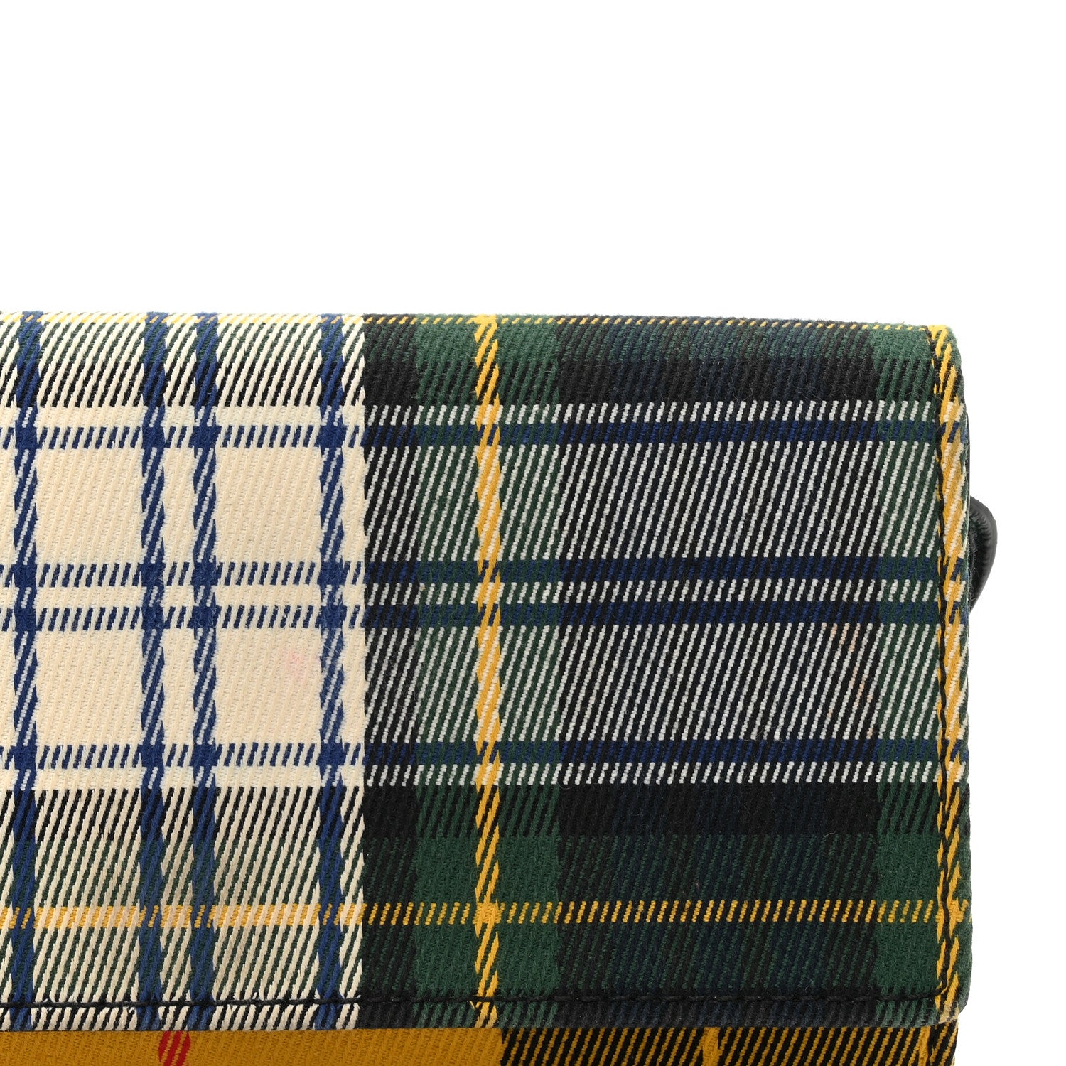 Burberry Canvas Tartan Check Mix Henley Wallet on Chain Green Multicolor 8 of 11