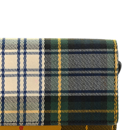 Burberry Canvas Tartan Check Mix Henley Wallet on Chain Green Multicolor 8 of 11