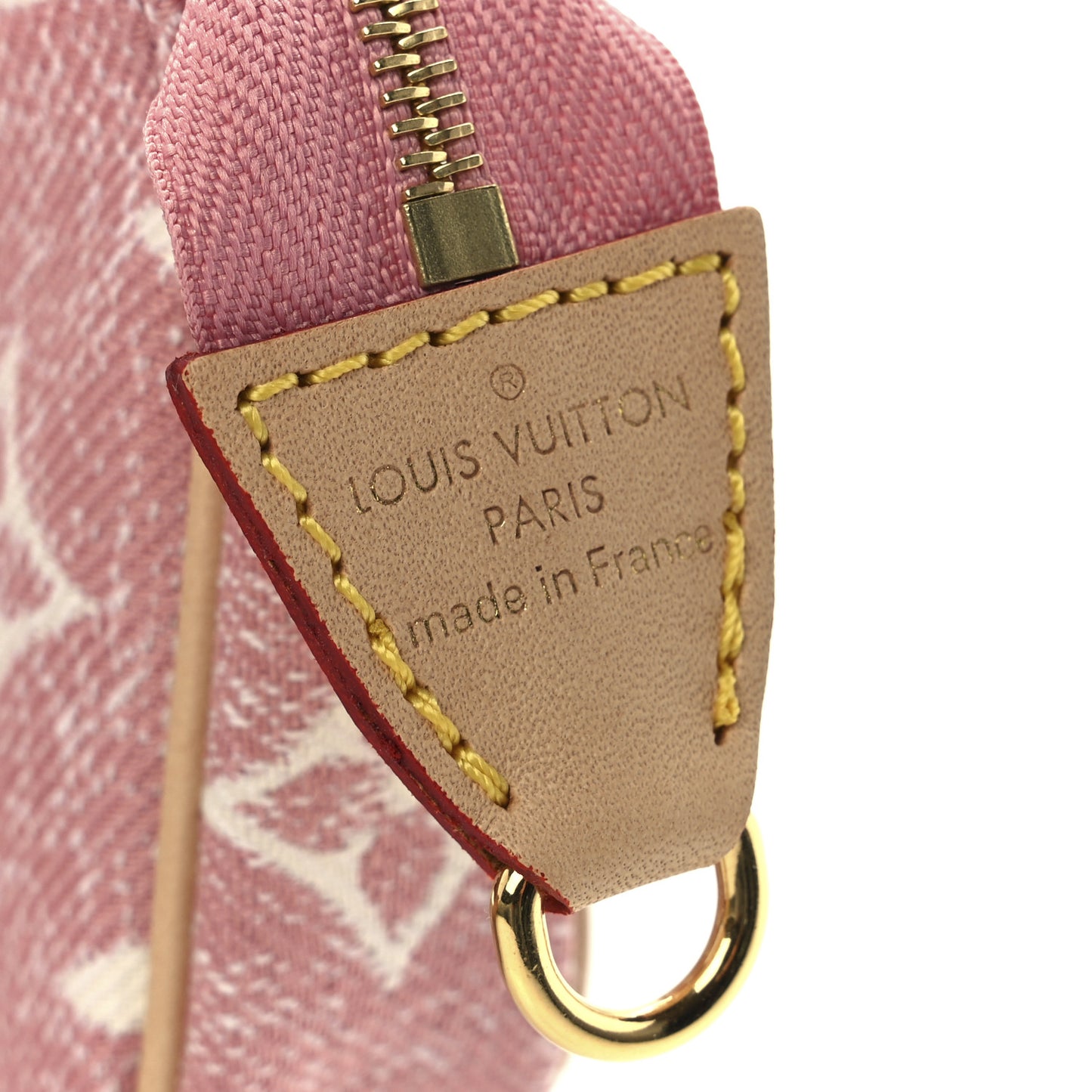 Denim Jacquard Monogram Micro Pochette Accessories Rose