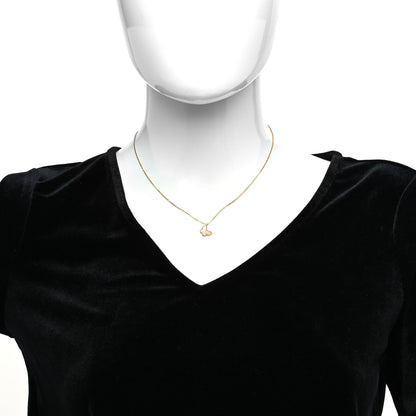 Van Cleef & Arpels 18K Yellow Gold Mother of Pearl Sweet Alhambra Butterfly Pendant Necklace 2 of 7