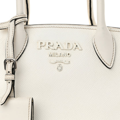 Prada Saffiano Cuir Calfskin Mini Monochrome Top Handle Tote White 7 of 20