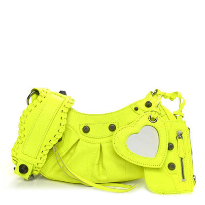 Balenciaga Agneau Arena Le Cagole Shoulder Bag XS Fluo Yellow 1 of 11
