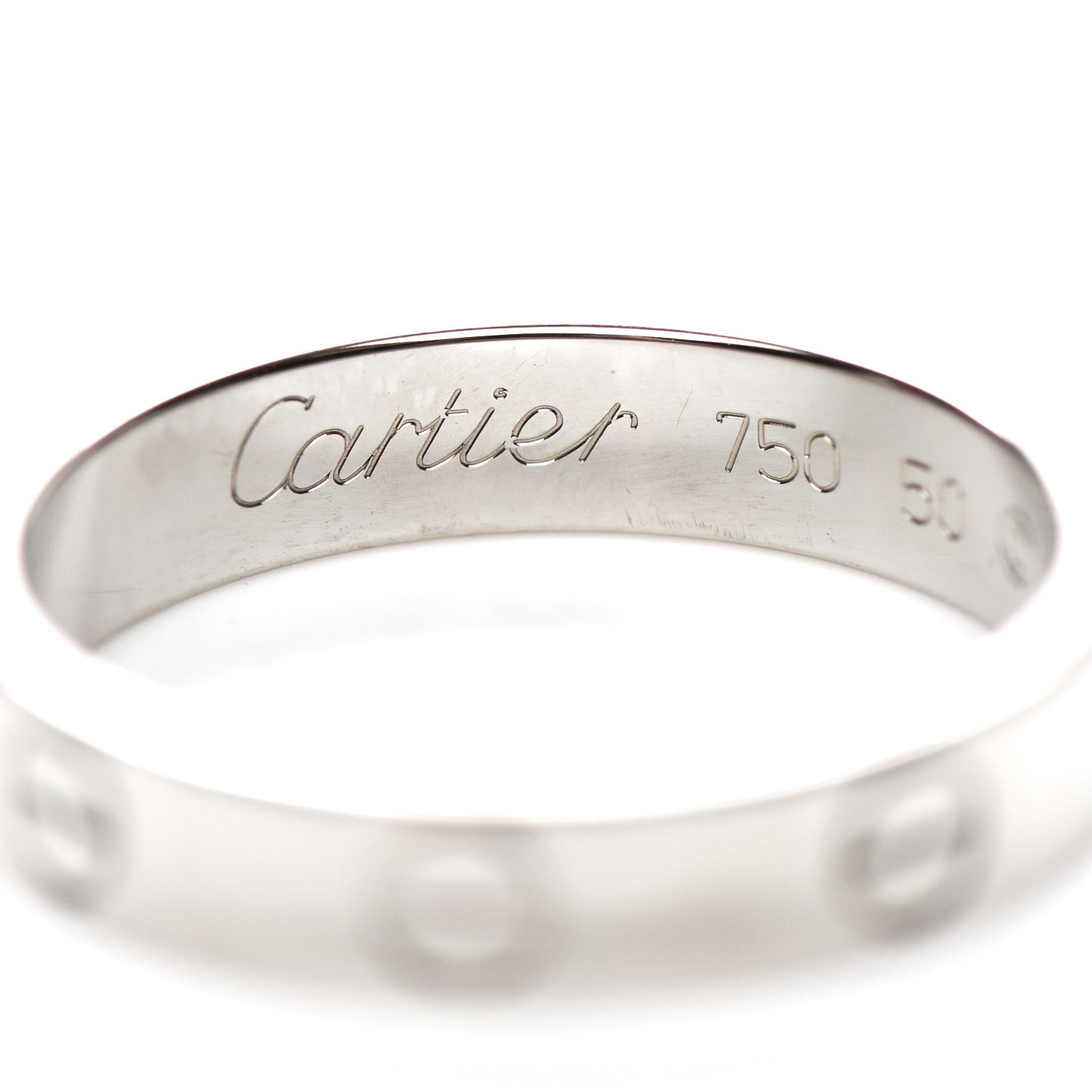18K White Gold 3.5mm LOVE Wedding Band Ring 50 5.25