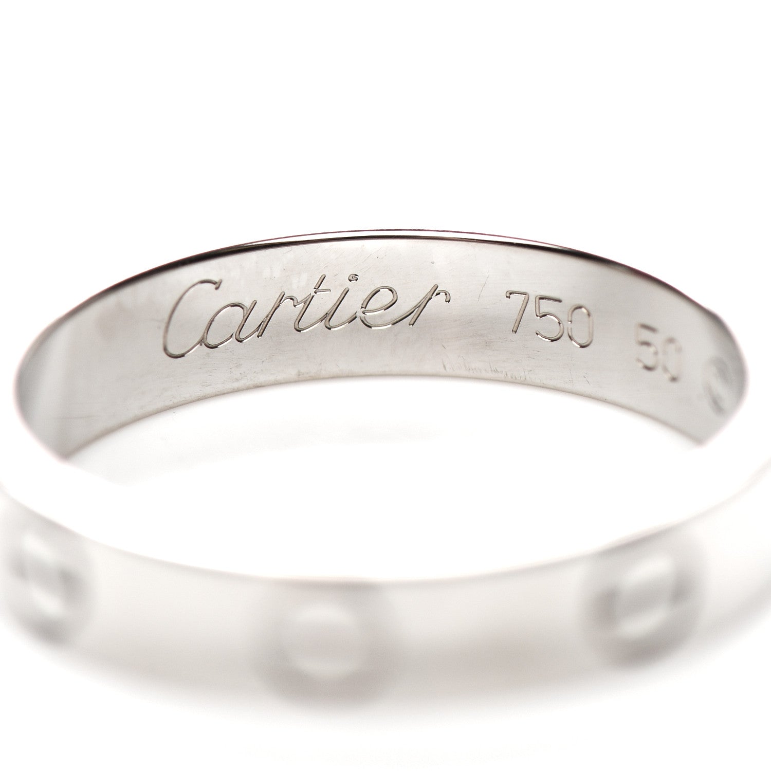 Cartier 18K White Gold 3.5mm LOVE Wedding Band Ring 50 5.25 4 of 5