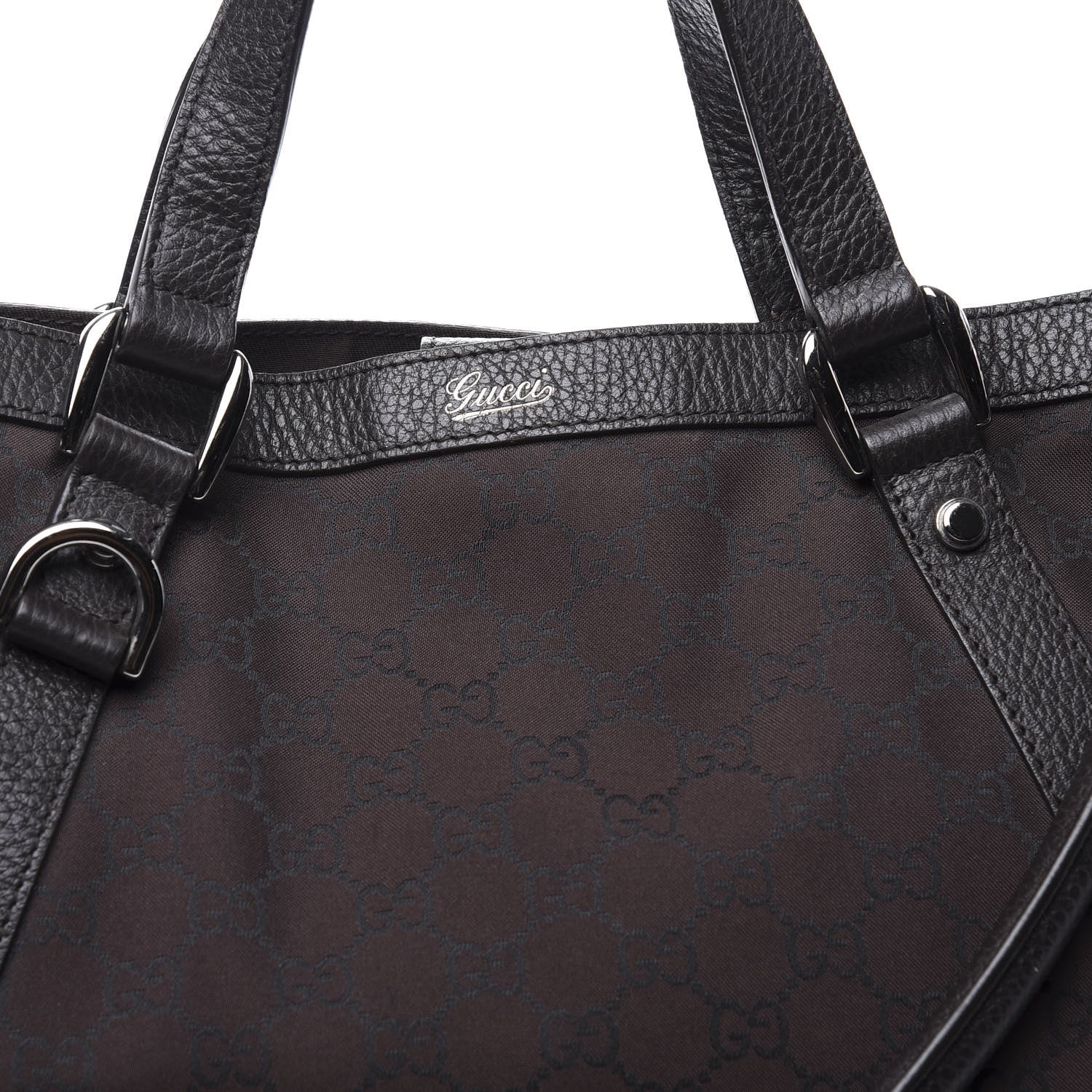 Gucci Monogram Medium Abbey Convertible Tote Dark Brown 10 of 10