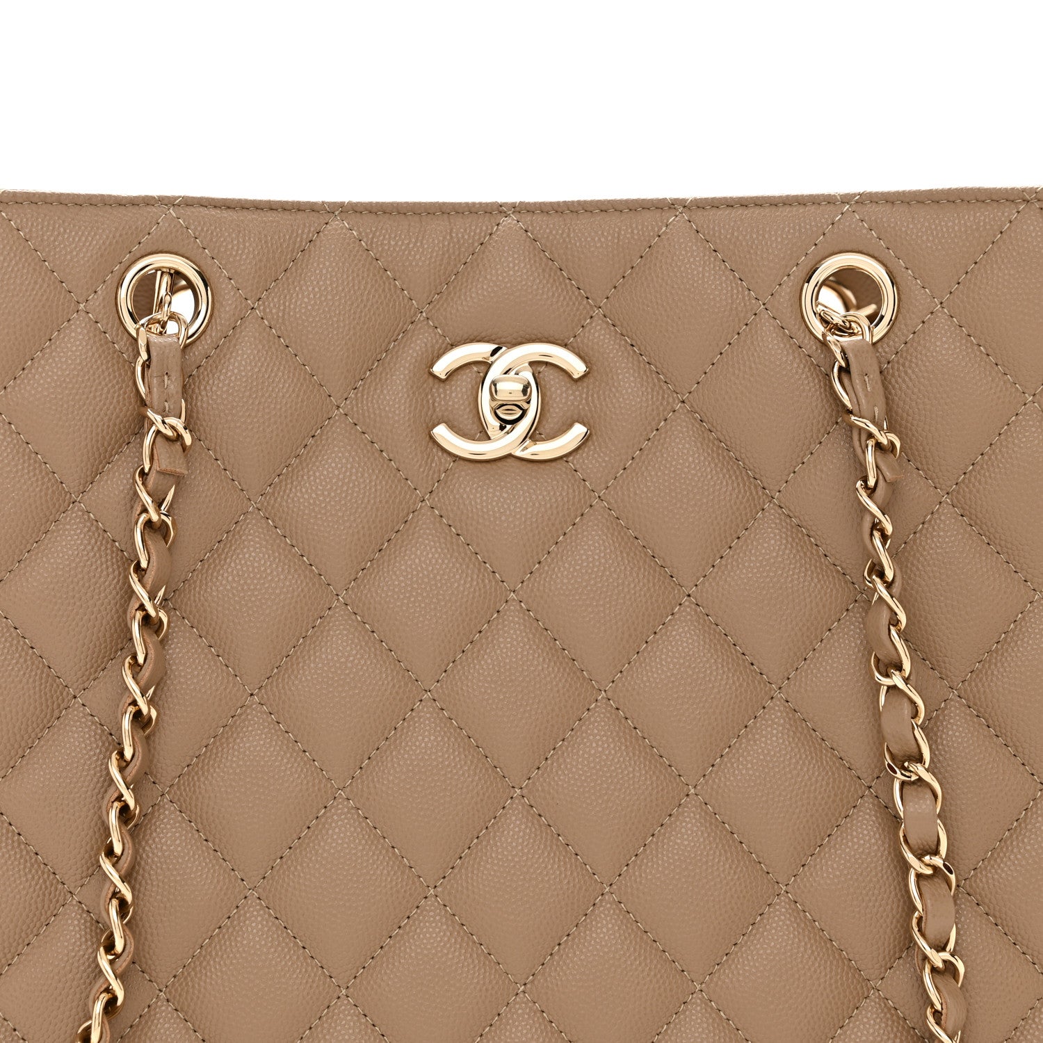 Chanel Calfskin Quilted Large Classic Shopping Tote Beige 8 of 10