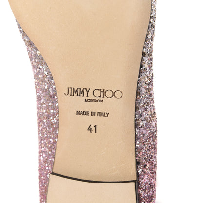 Jimmy Choo Glitter Degrade Gala Viola Flats 41 Candyfloss Champagne 7 of 10