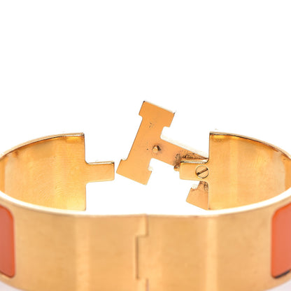 Hermes Enamel Wide Clic Clac H Bracelet PM Orange 4 of 4