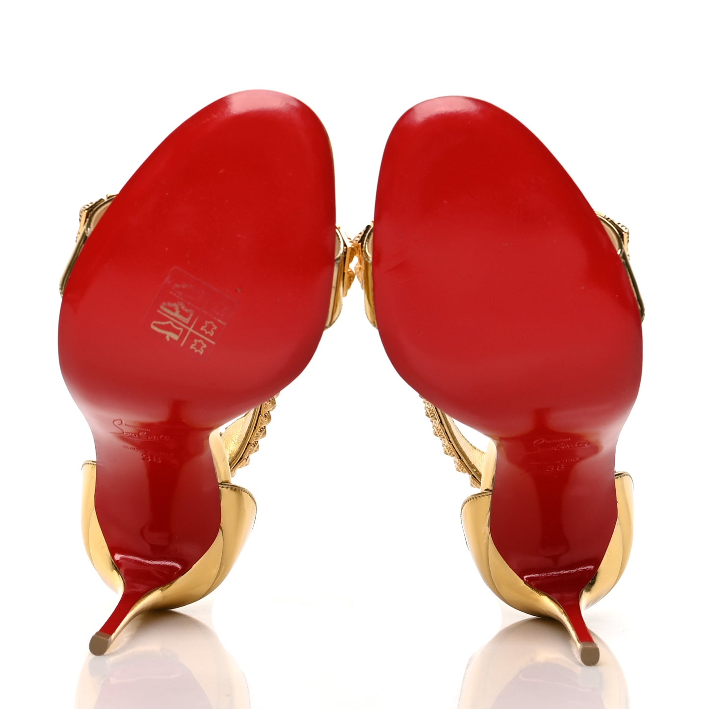 Specchio Priyadora 100 Studded Sandals 38 Version Gold