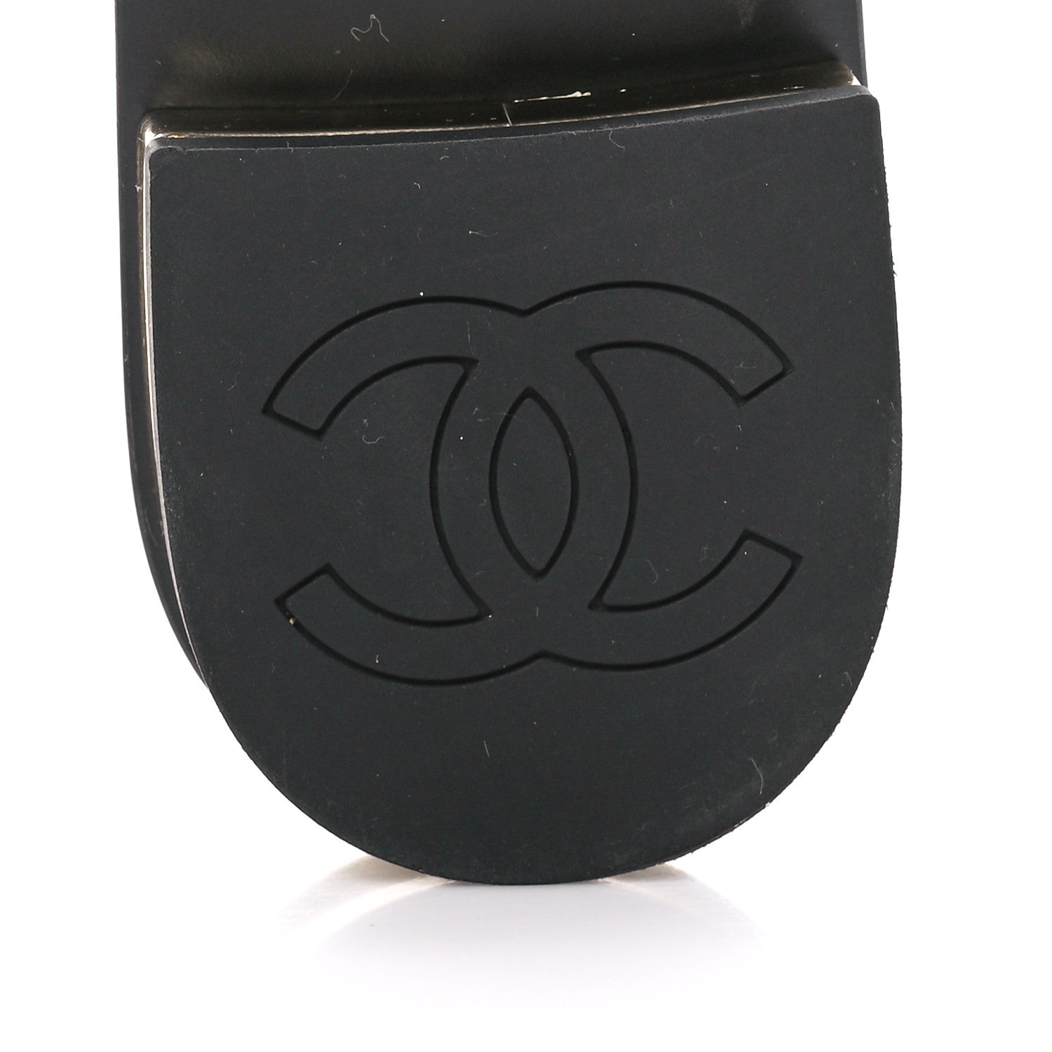 Chanel Patent Goatskin Quilted CC Mules Sandals 37 Black 7 of 11