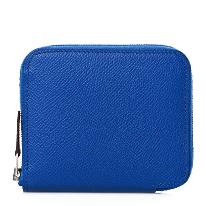 Hermes Epsom Silk'in Compact Wallet Bleu France Biscuit Bleu Saphir 1 of 8