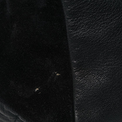Chanel Goatskin Suede Calfskin Quilted Patchwork Drawstring Bag Black 14 of 14