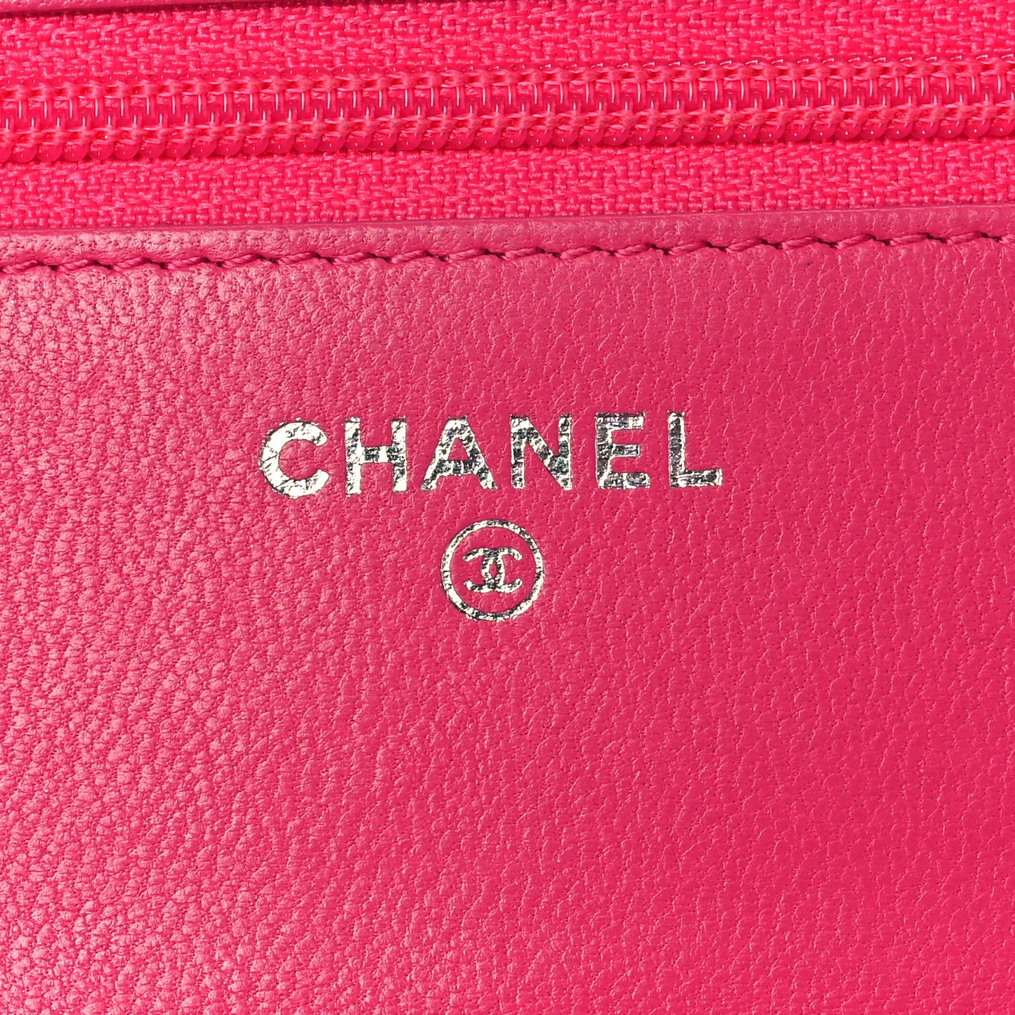 Lambskin Quilted Wallet on Chain WOC Pink