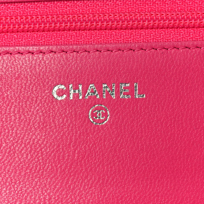 Chanel Lambskin Quilted Wallet on Chain WOC Pink 6 of 8