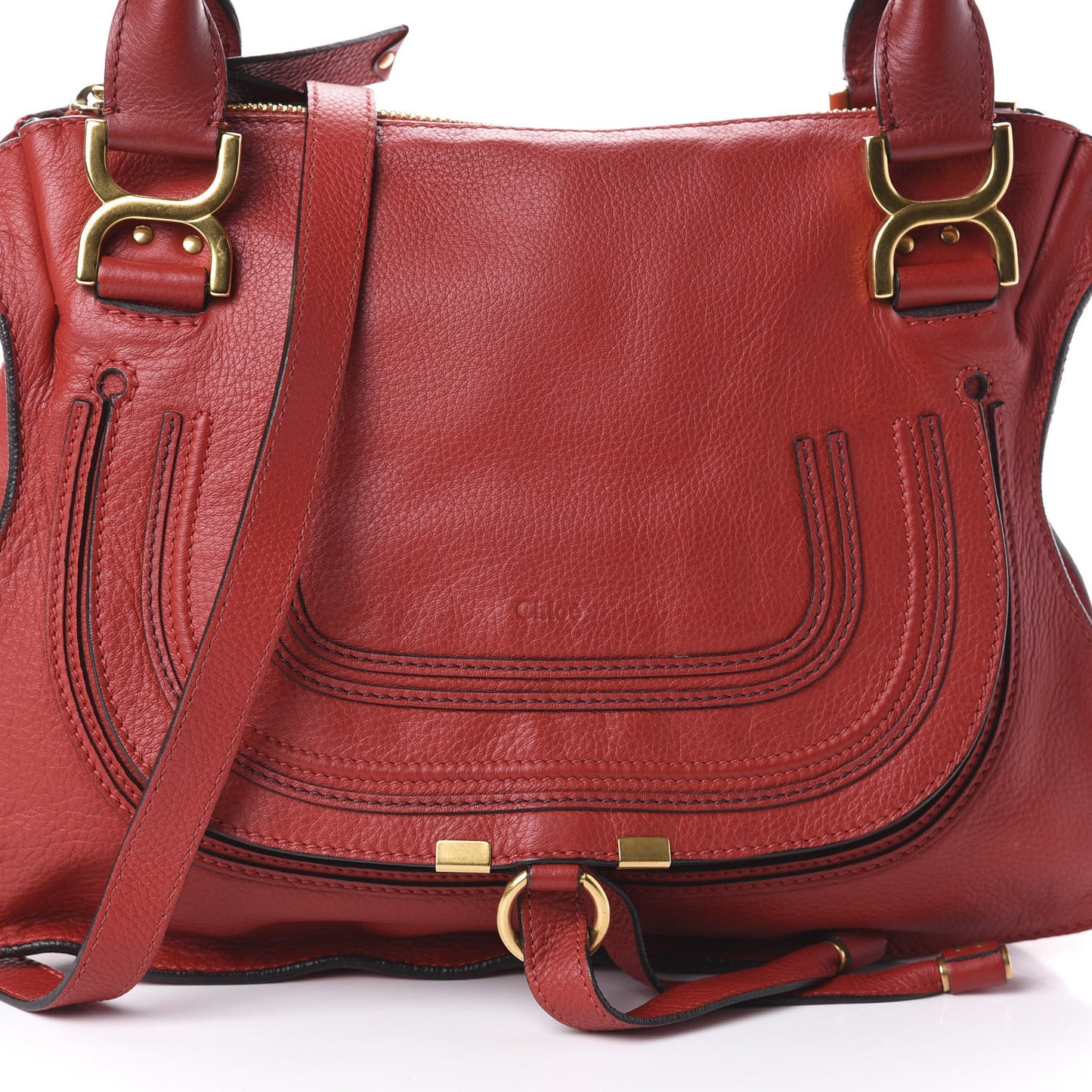 Calfskin Medium Marcie Satchel Red