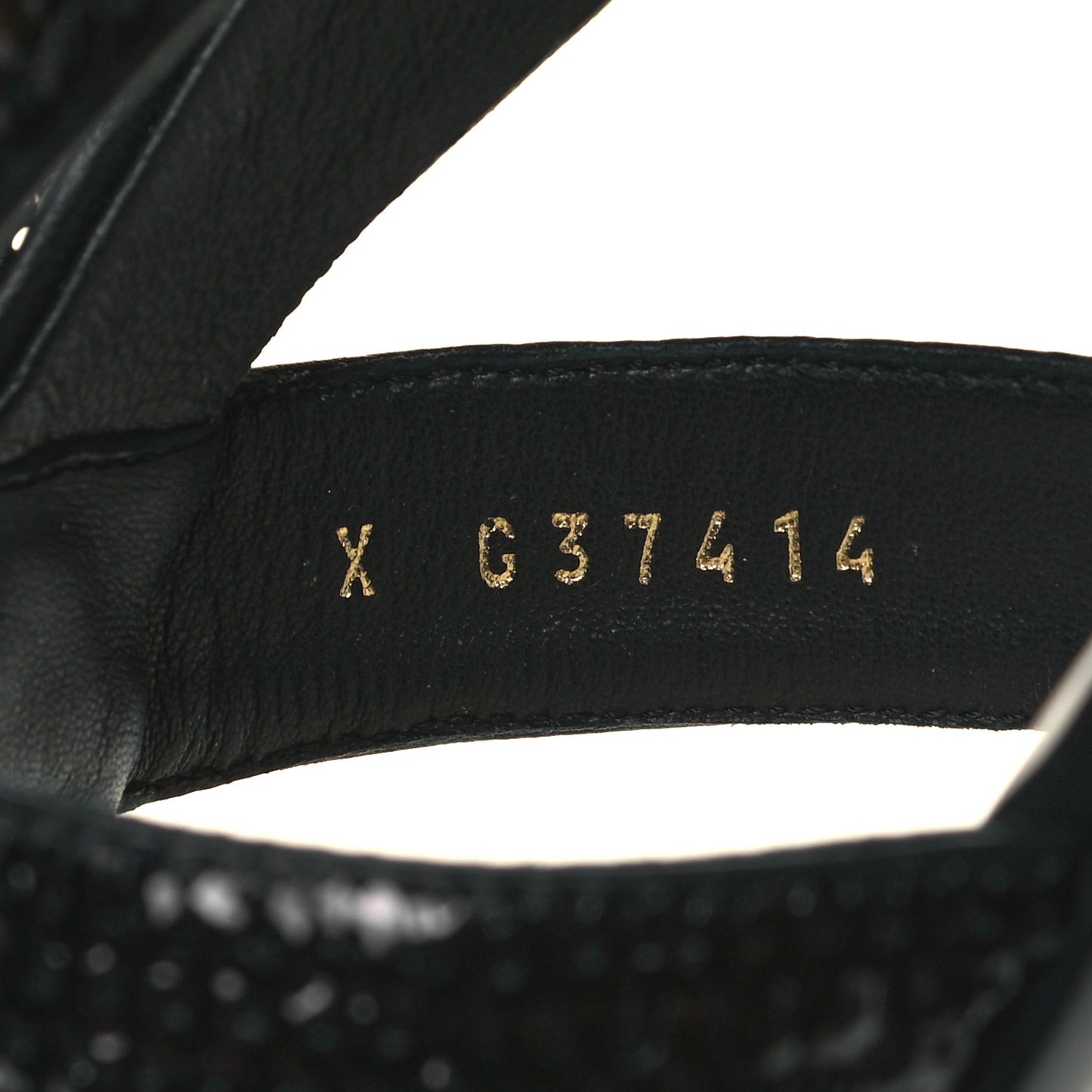 Lambskin Sequin Pearl CC Thong Sandals 41 Black