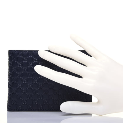 Gucci Microguccissima Bi-Fold Wallet Navy Blue 2 of 12
