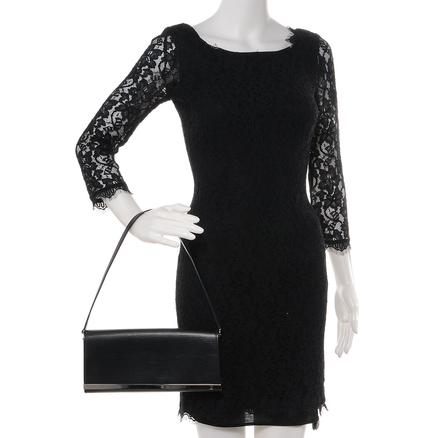 Louis Vuitton Epi Sevigne Clutch Black 2 of 8