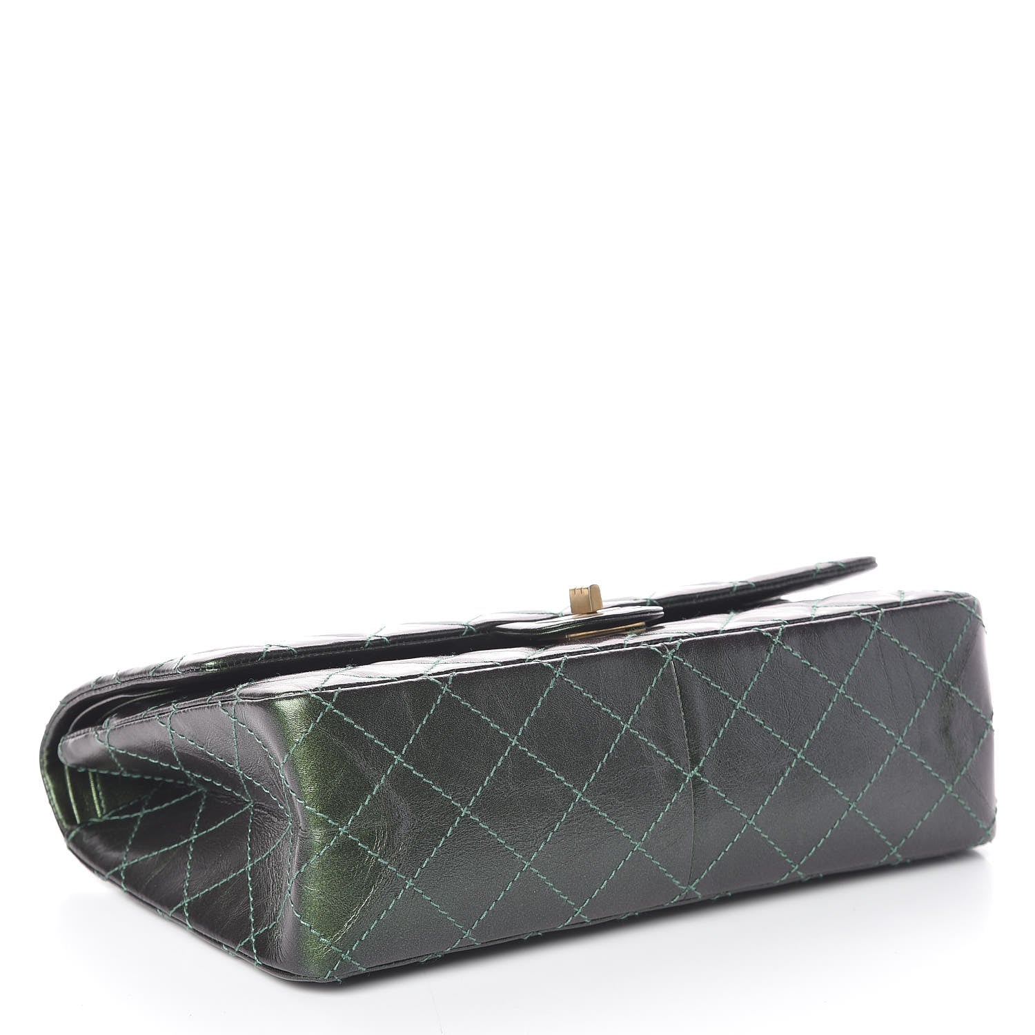 Chanel Metallic Calfskin Quilted 2.55 Reissue 226 Flap Green 4 of 10