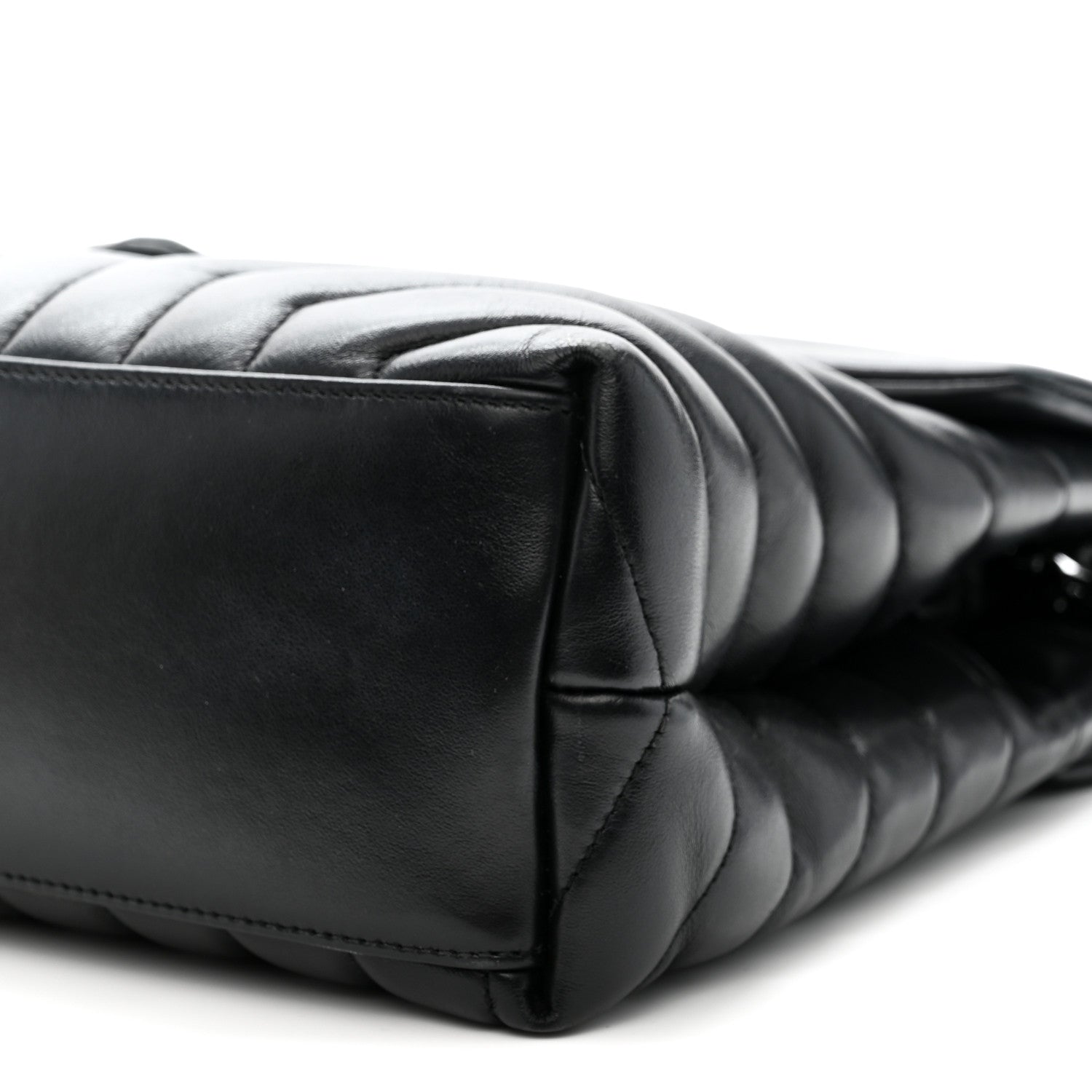 Saint Laurent Calfskin Y Quilted Monogram Monochrome Medium Loulou Chain Satchel Black Black 11 of 13