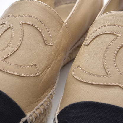 Chanel Lambskin CC Espadrilles 41 Beige Black 12 of 13