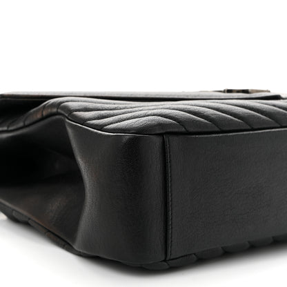 Saint Laurent Sheepskin Matelasse Chevron Monogram Large College Satchel Black 9 of 11