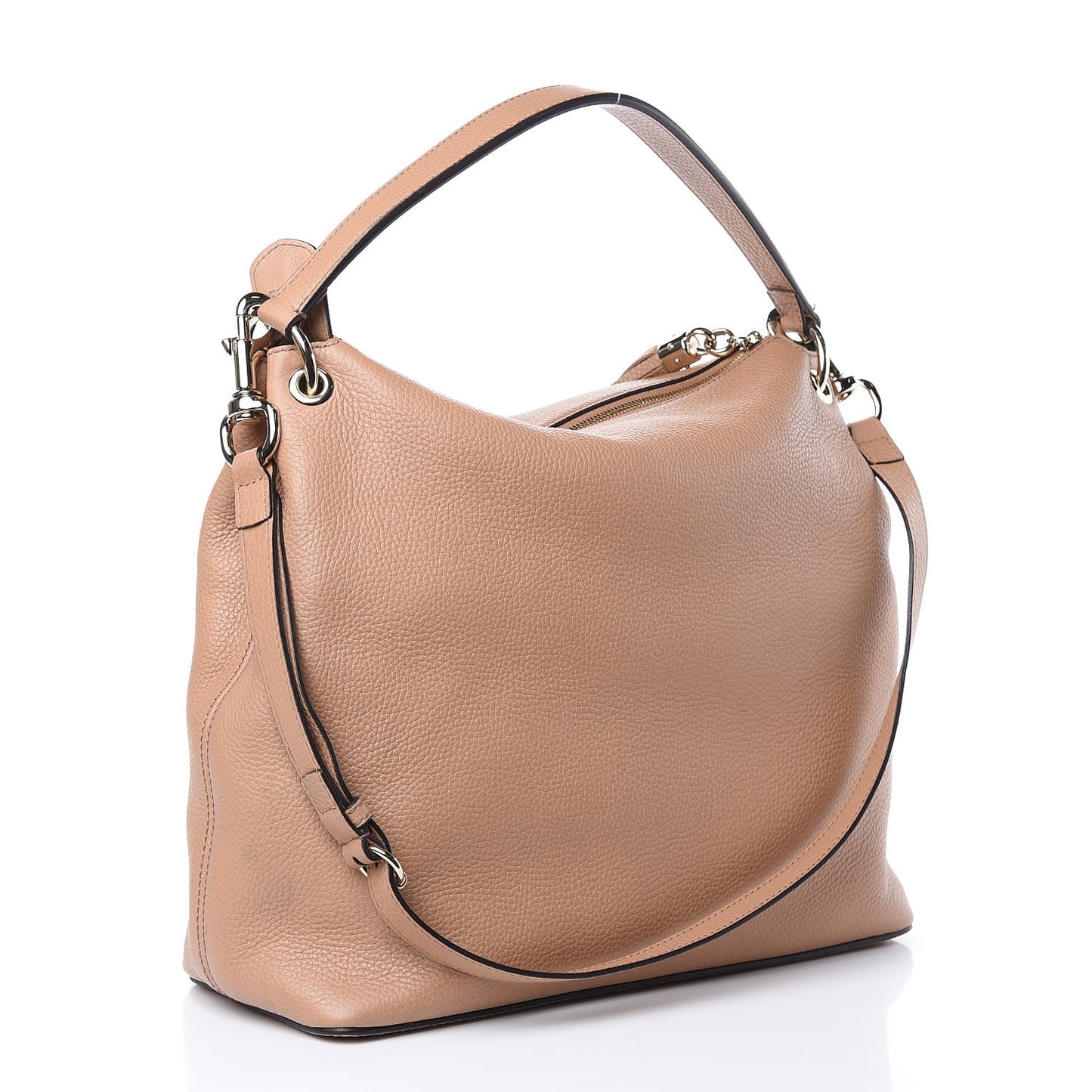 Pebbled Calfskin Large Soho Hobo Camelia