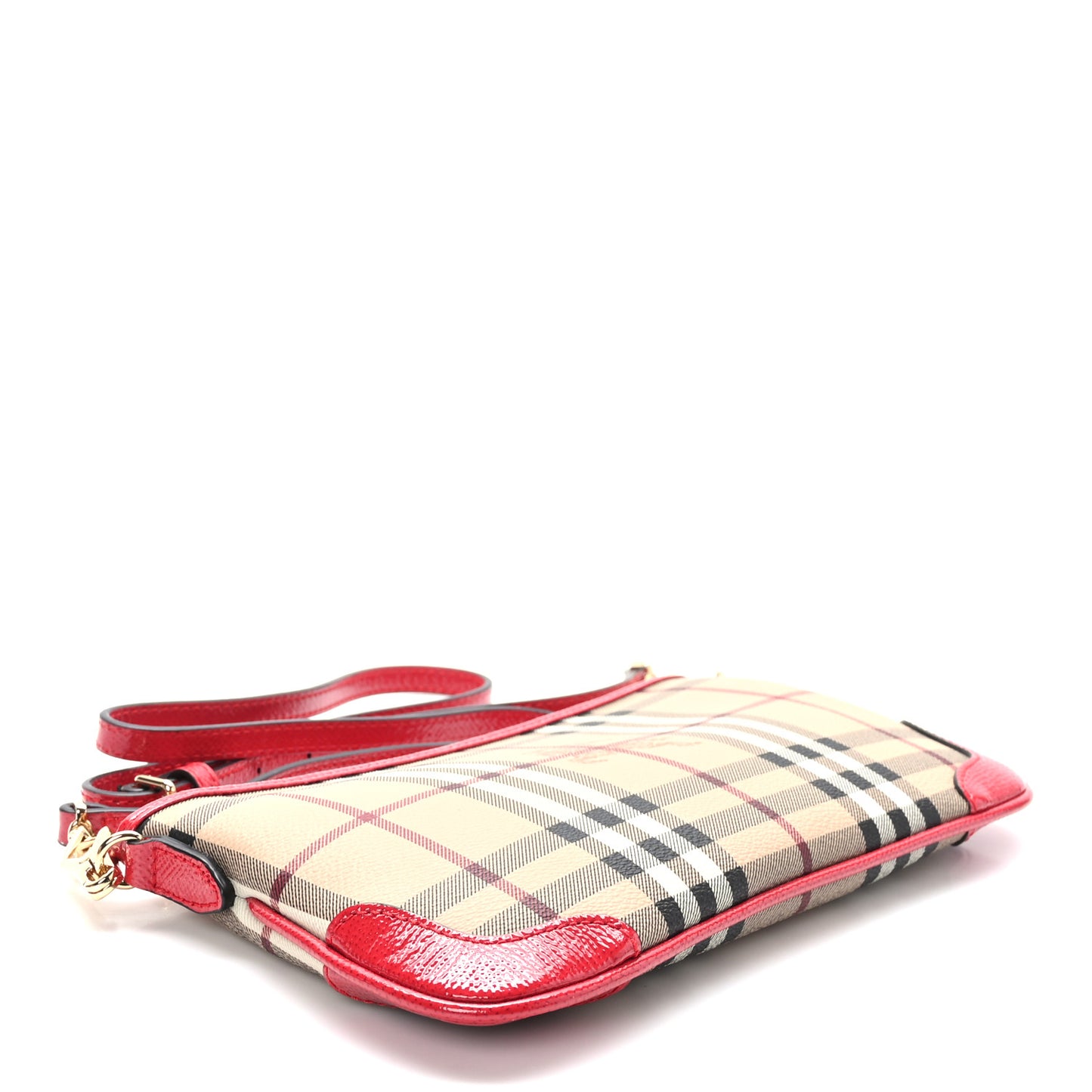 Haymarket Check Small Peyton Crossbody Clutch Bag Military Red